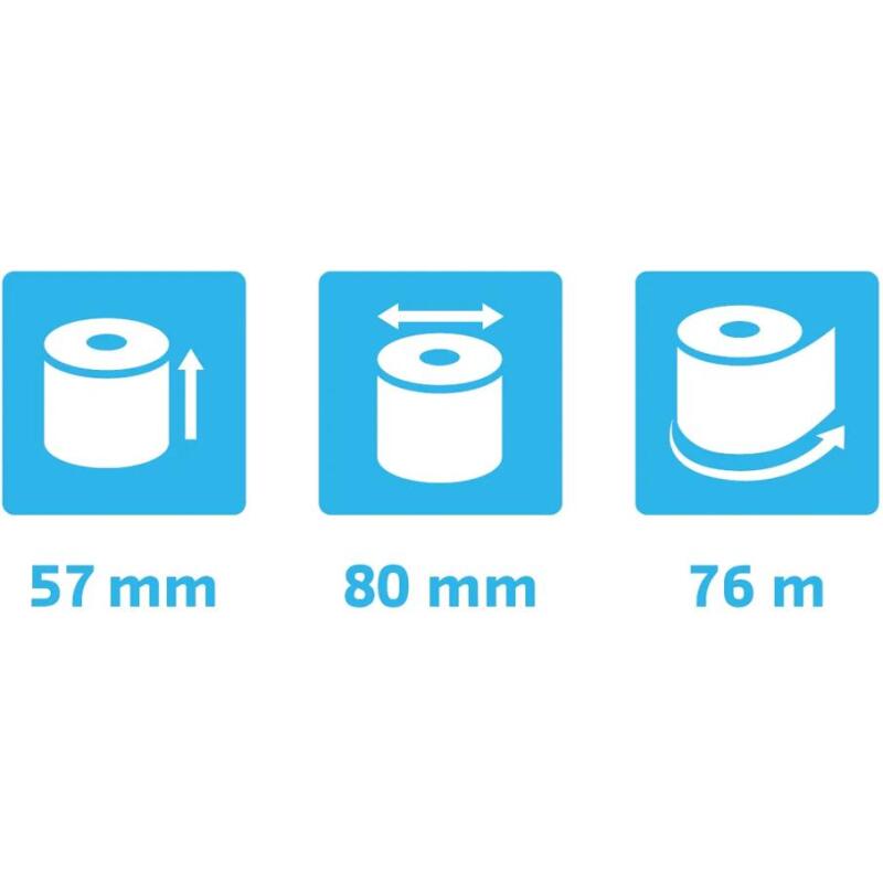 Bobines Caisses Exacompta 40340E - l 57 mm x L 76 m, Ø 80 mm - 1 pli(s) - paquet de 10