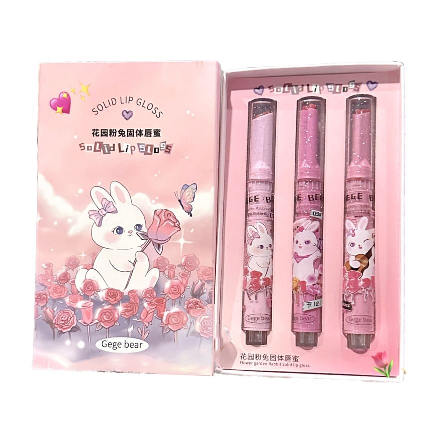 Gege Bear - Set van 3: Hartvormige lipgloss (4-6)