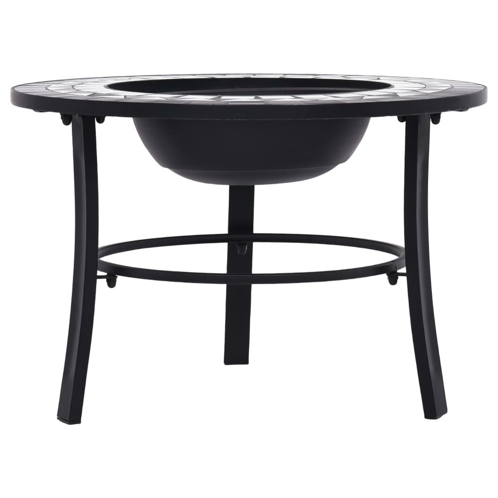 Foyer mosaïque noir et blanc 68 cm céramique