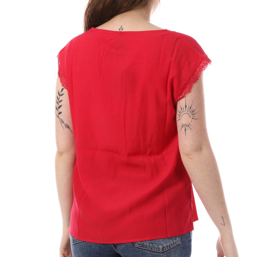 Only T-Shirt Rouge Femme Only Pelina
