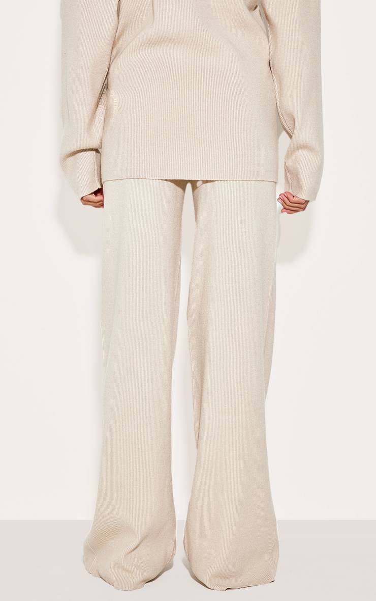 Avoine Pantalon Large En Maille Côtelée Légère