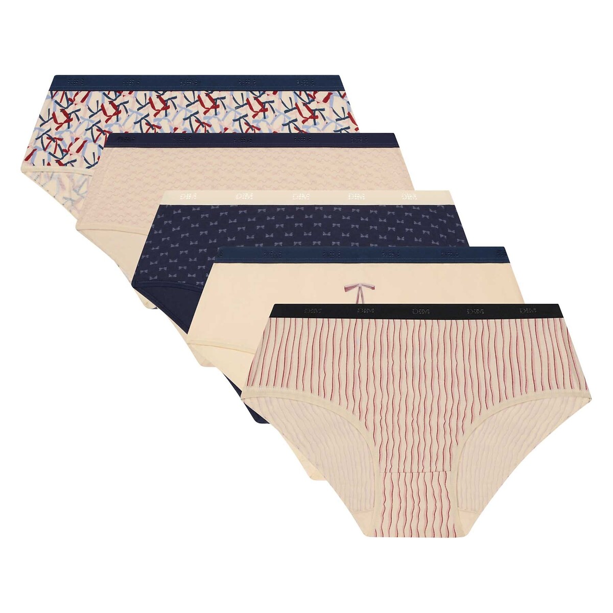 DIM<br>Conjunto de 5 cuecas boxer de algodão com bolso