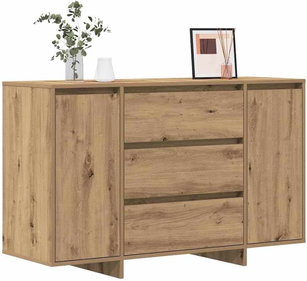 vidaXL Sideboard Artisan-Eiche 120 x 41 x 75 cm Holzwerkstoff, Moderner rechteckiger Sideboard, freistehendes Stauraummöbel, Buffet mit Schubladen für Dein Zuhause