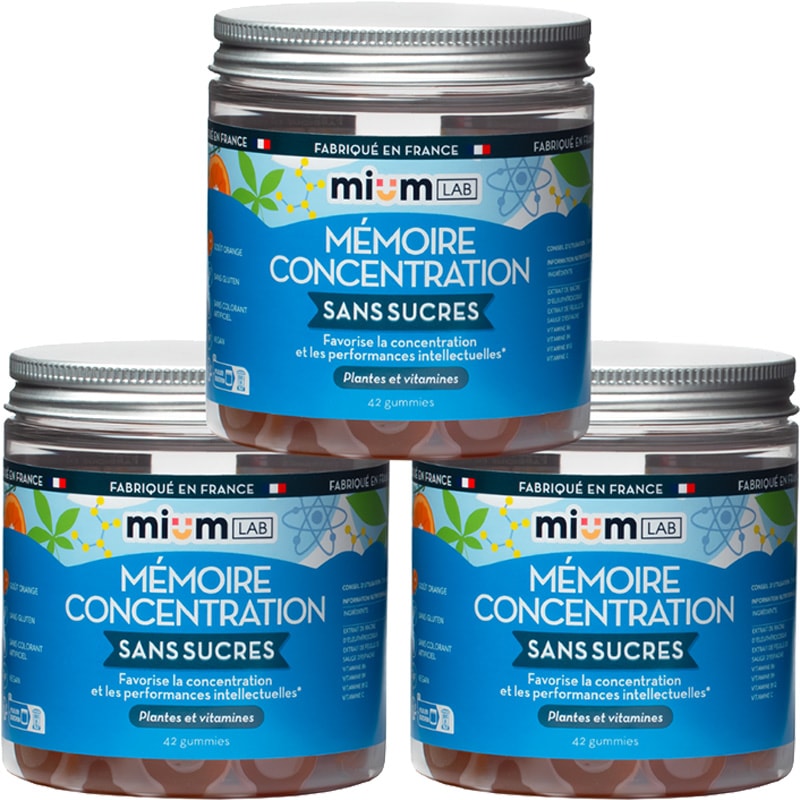Cure gummies mémoire & concentration - Orange - Sans sucres - 2 mois
