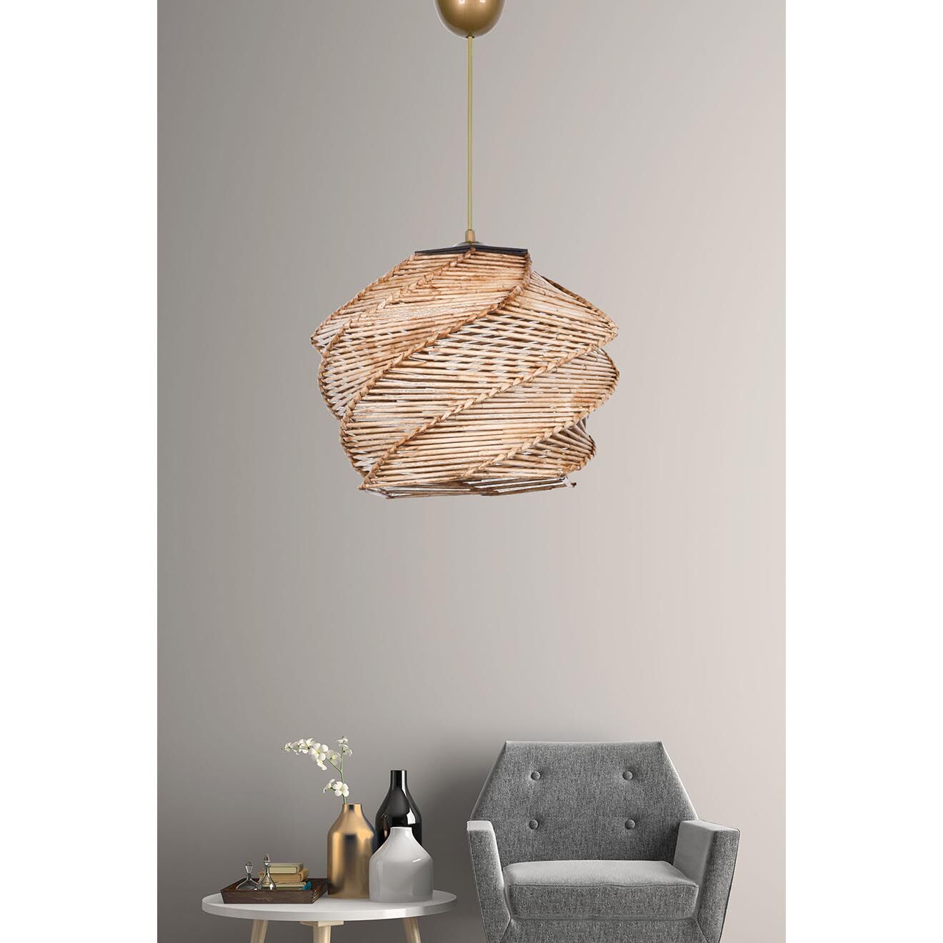 Opviq Suspension Ruche beige - 32x32x26 cm
