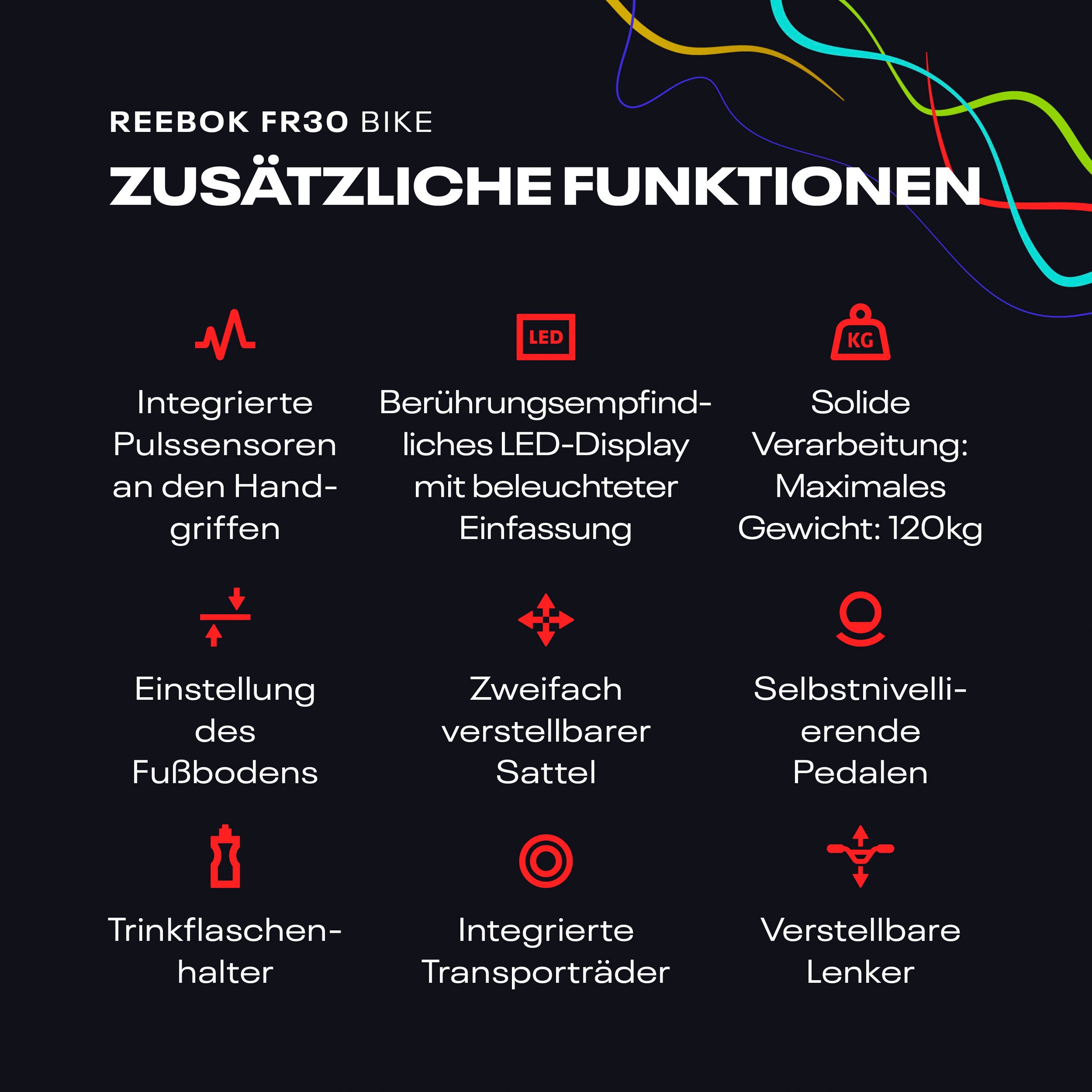 Reebok Ergometer »FR30« Schwungmasse ca. 4,5 kg, 18 Widerstandsstufen