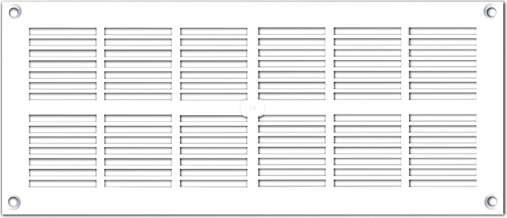 Grille d'aération PVC Autogyre extra-plate avec moustiquaire blanche 251 x 108 mm