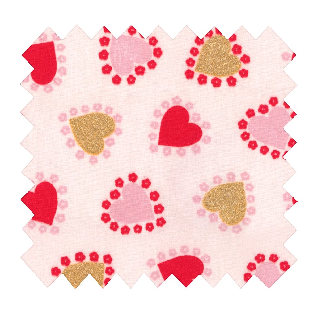 Coupon Tissu 50 Cm Petits Coeurs