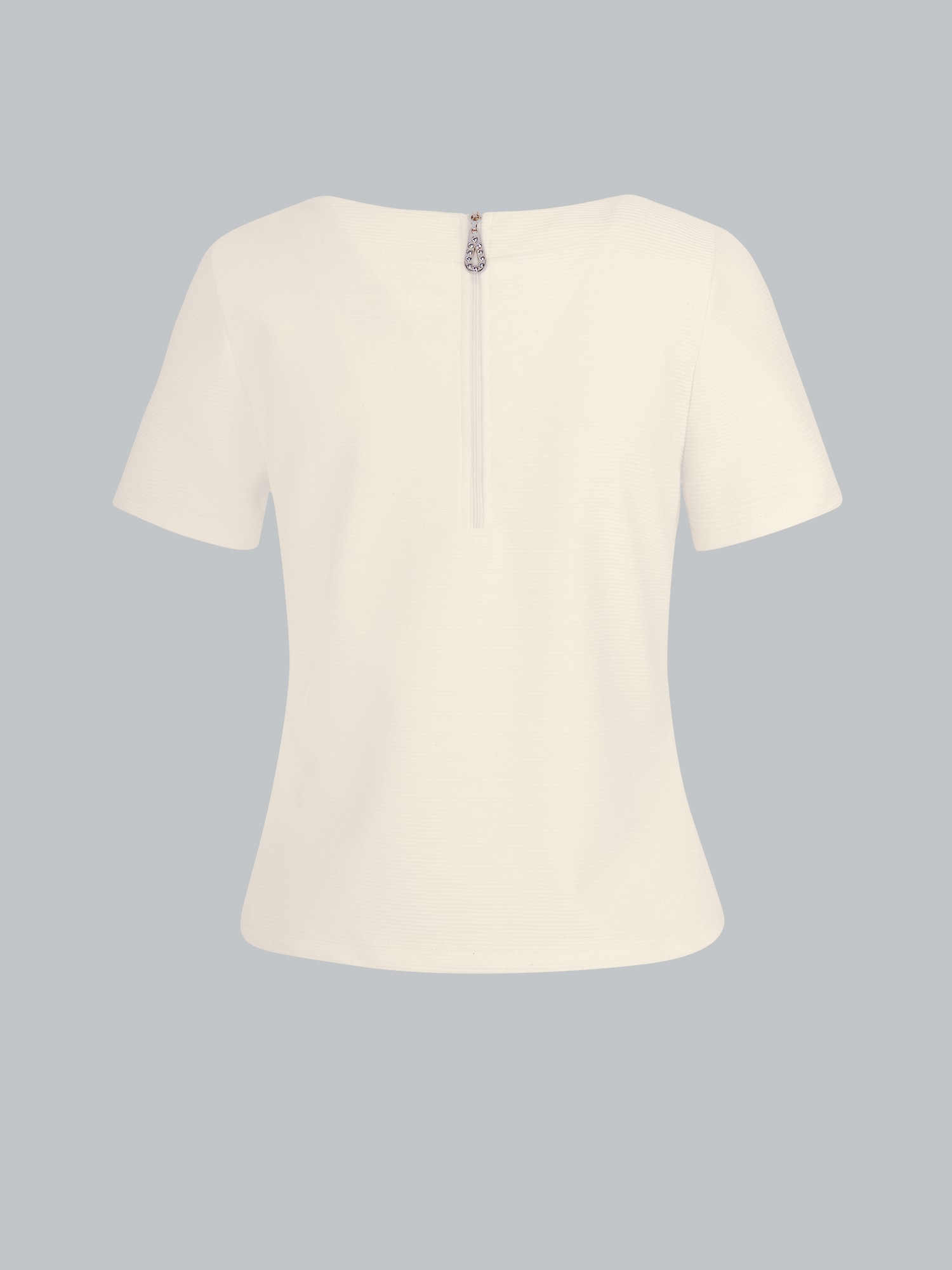 Shirt mit kurzen Ärmeln mit Kristallsteinen Natur