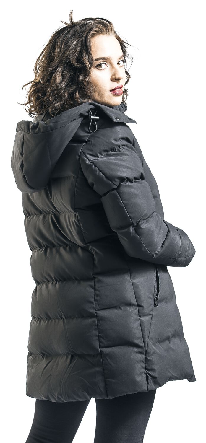 Veste D'Hiver Noire Matelassée & Capuche | RED by EMP Veste d'hiver