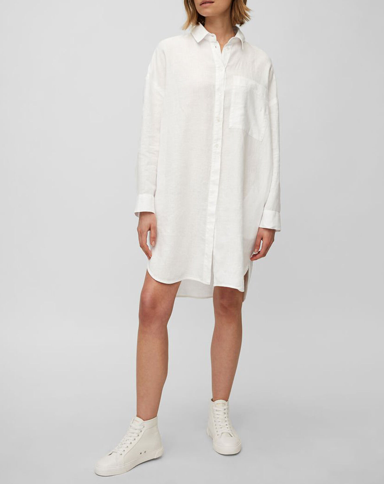 Marc O'Polo Robe chemise 100% Lin blanche