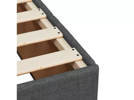 Sommier à lattes de lit avec matelas Gris foncé 140x190cm Tissu