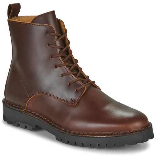 Selected - SLHRICKY LEATHER LACE-UP BOOT - Marron