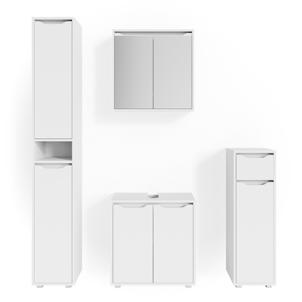 Vicco Badmöbel Set Badezimmermöbel Ruben Spiegelschrank Waschtisch Hochschrank