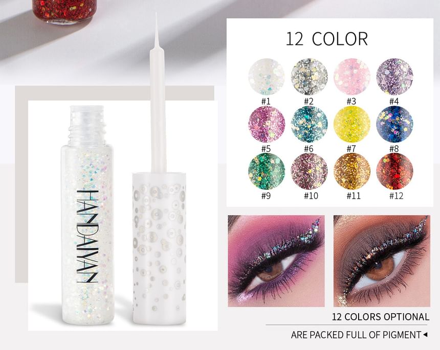HANDAIYAN - Iridescence Glitter Liquid Eyeliner - 12 kleuren