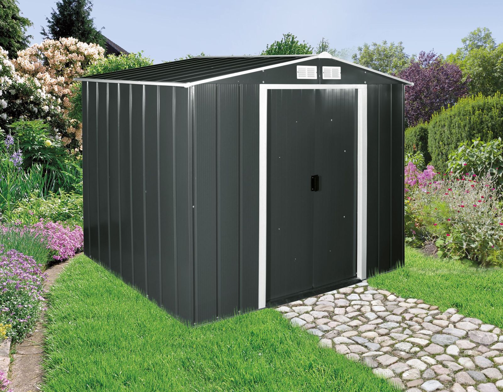 Gerätehaus ECO 8x6 - anthrazit - 262 cm