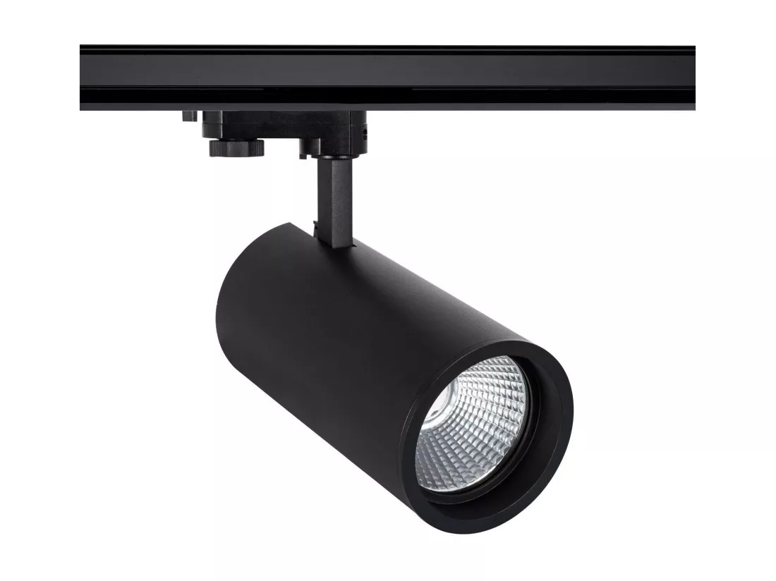 Spot LED sur Rail Triphasé 30W d'Angelo LIFUD Noir 5000K Blanc froid