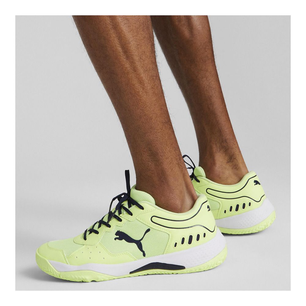 Puma SOLARSMASH RCT - Chaussures de padel Homme fast yellow/puma navy/puma white