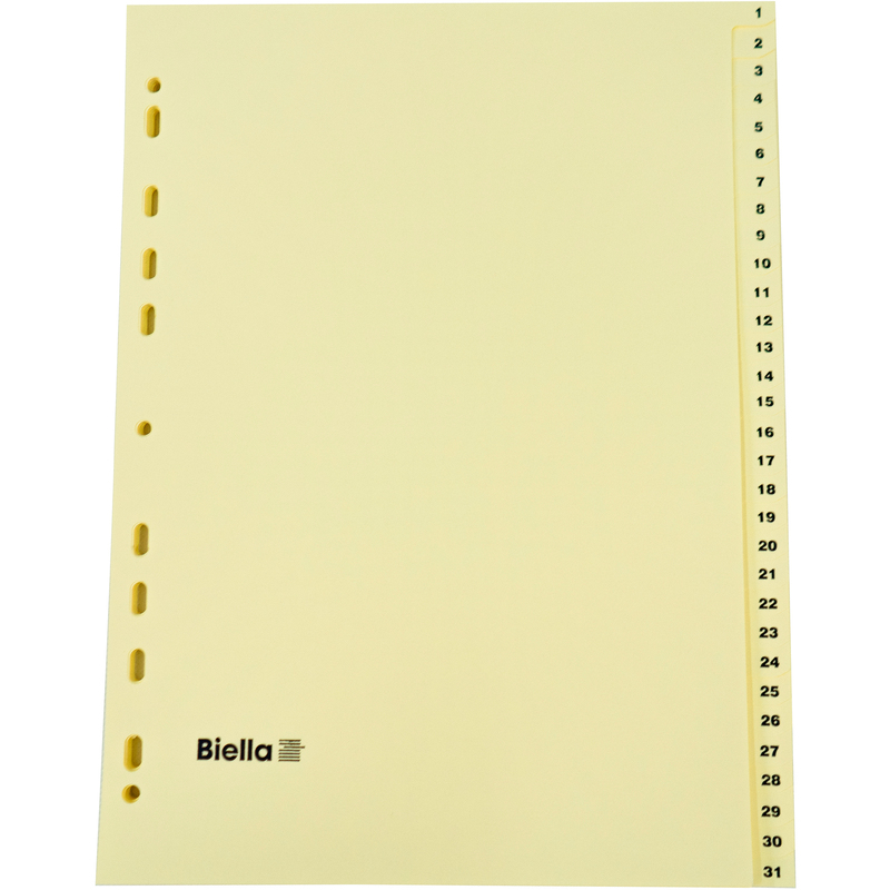 Biella Register, A4, teildeckend, 1-31