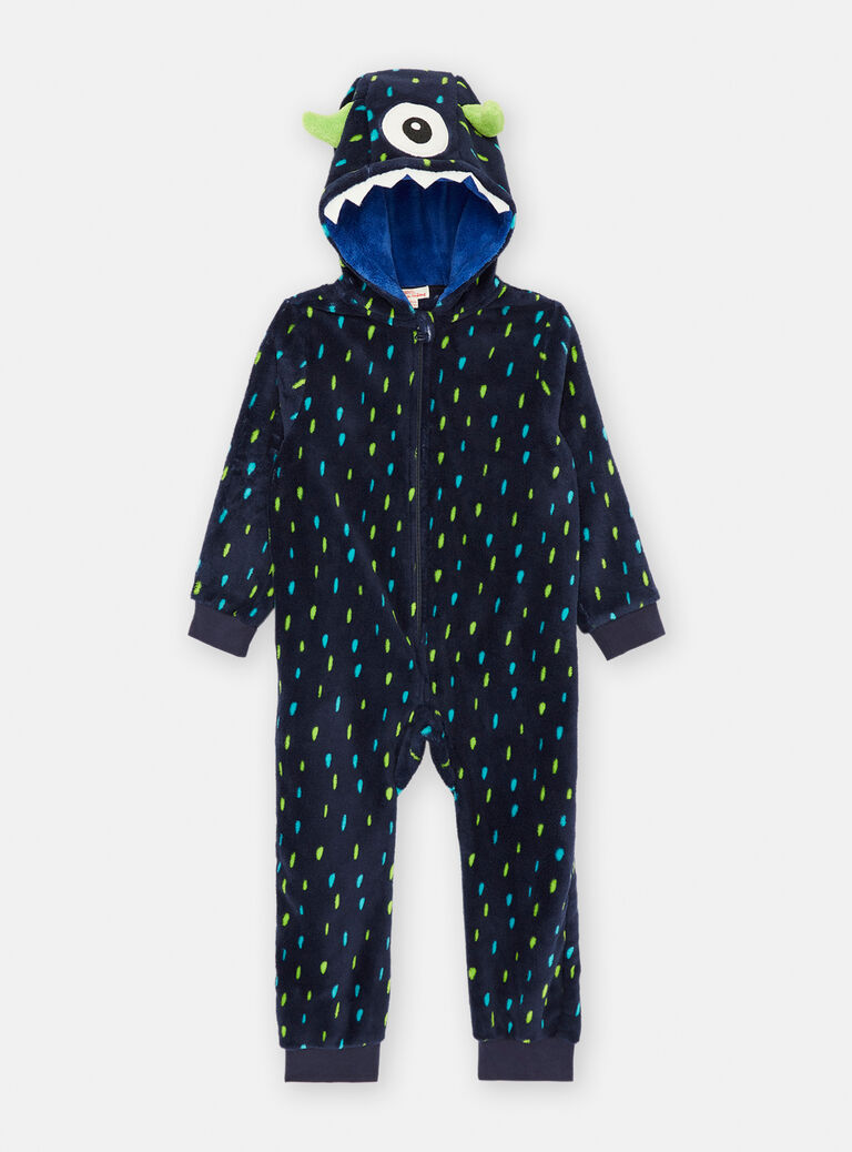 Surpyjama bleu marine à imprimé à pois