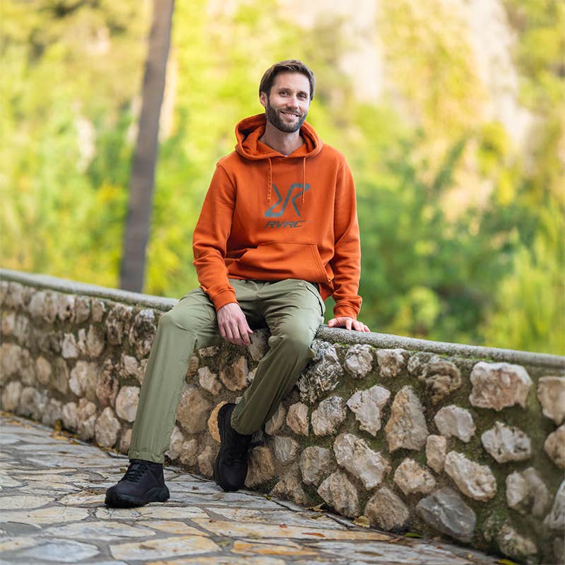 RVRC Hoodie Herre Terracotta Brown/Forest Night