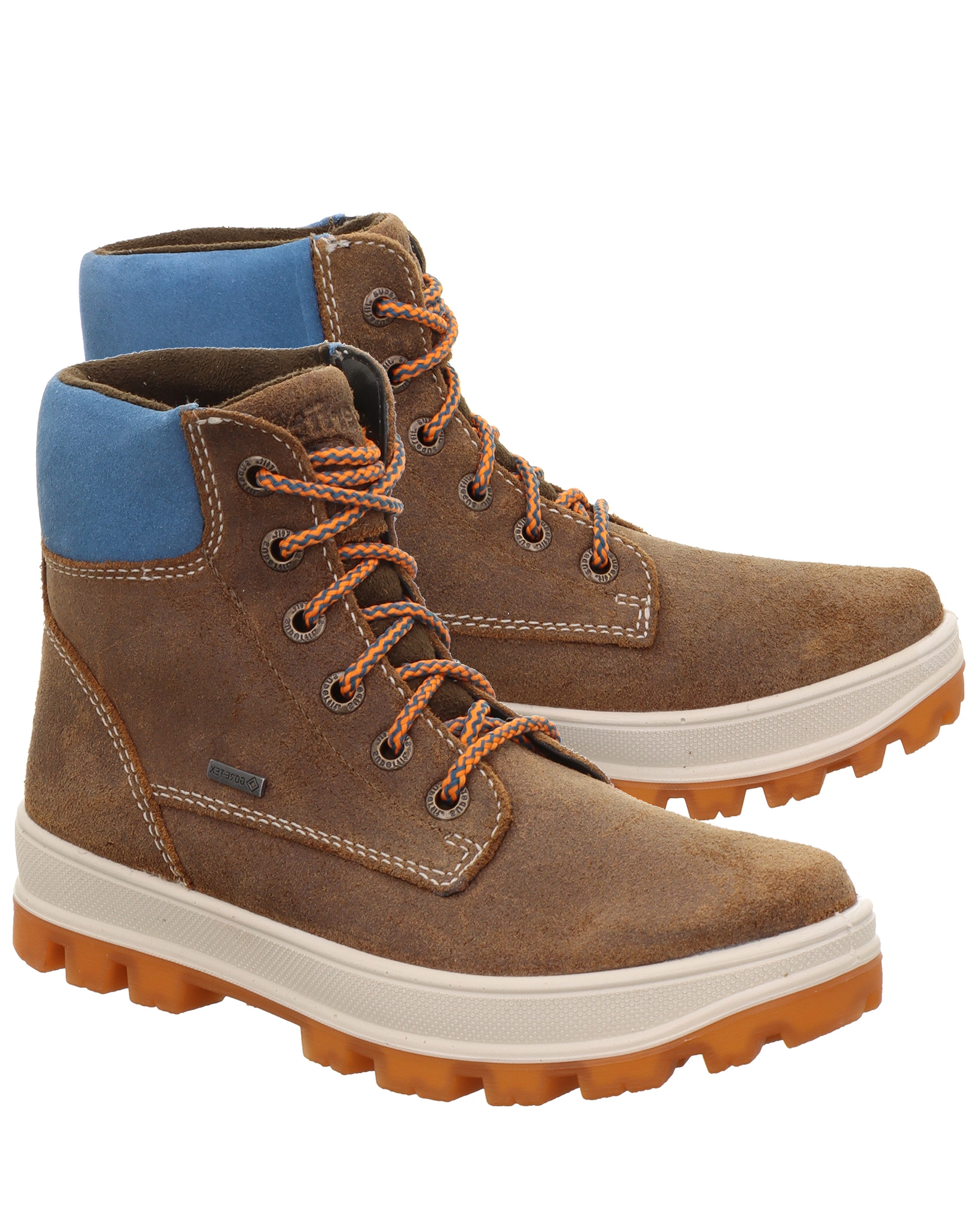 Schnür-Boots TEDD gefüttert in braun/blau