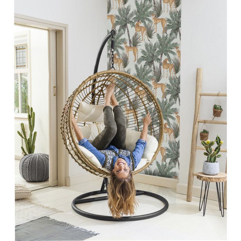 Hangstoel cocoon XL met standaard - naturel - ø105x186 cm