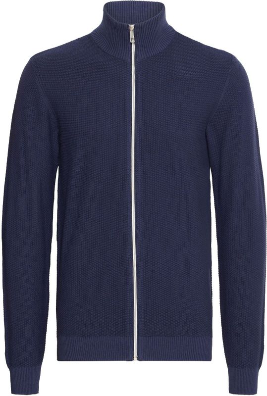 BLEND Gebreid vest 'GOMAZ'  blauw / wit