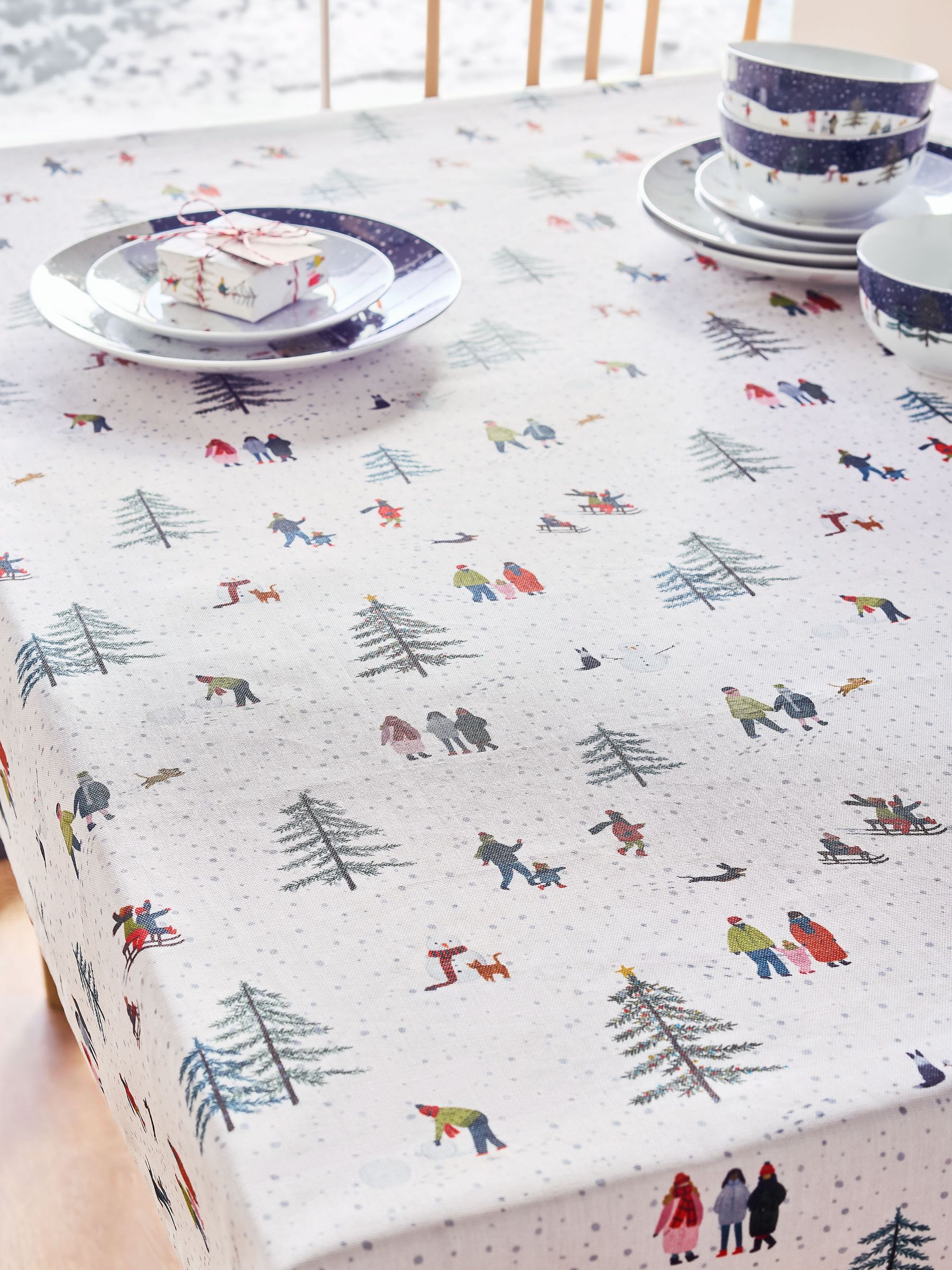 Afneembaar tafelkleed met kerstprint