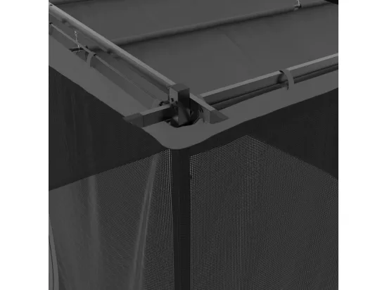 Tonnelle avec parois en filet anthracite 3x3 m acier