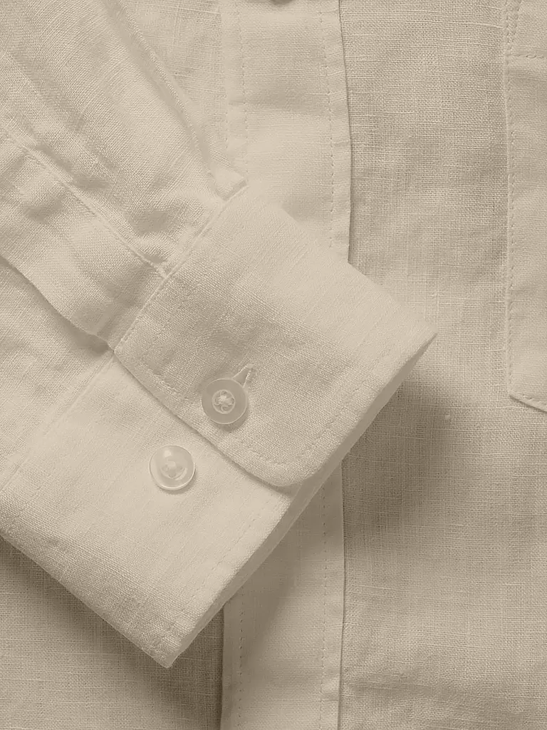 KNOWLEDGE COTTON APPAREL Leinenhemd beige