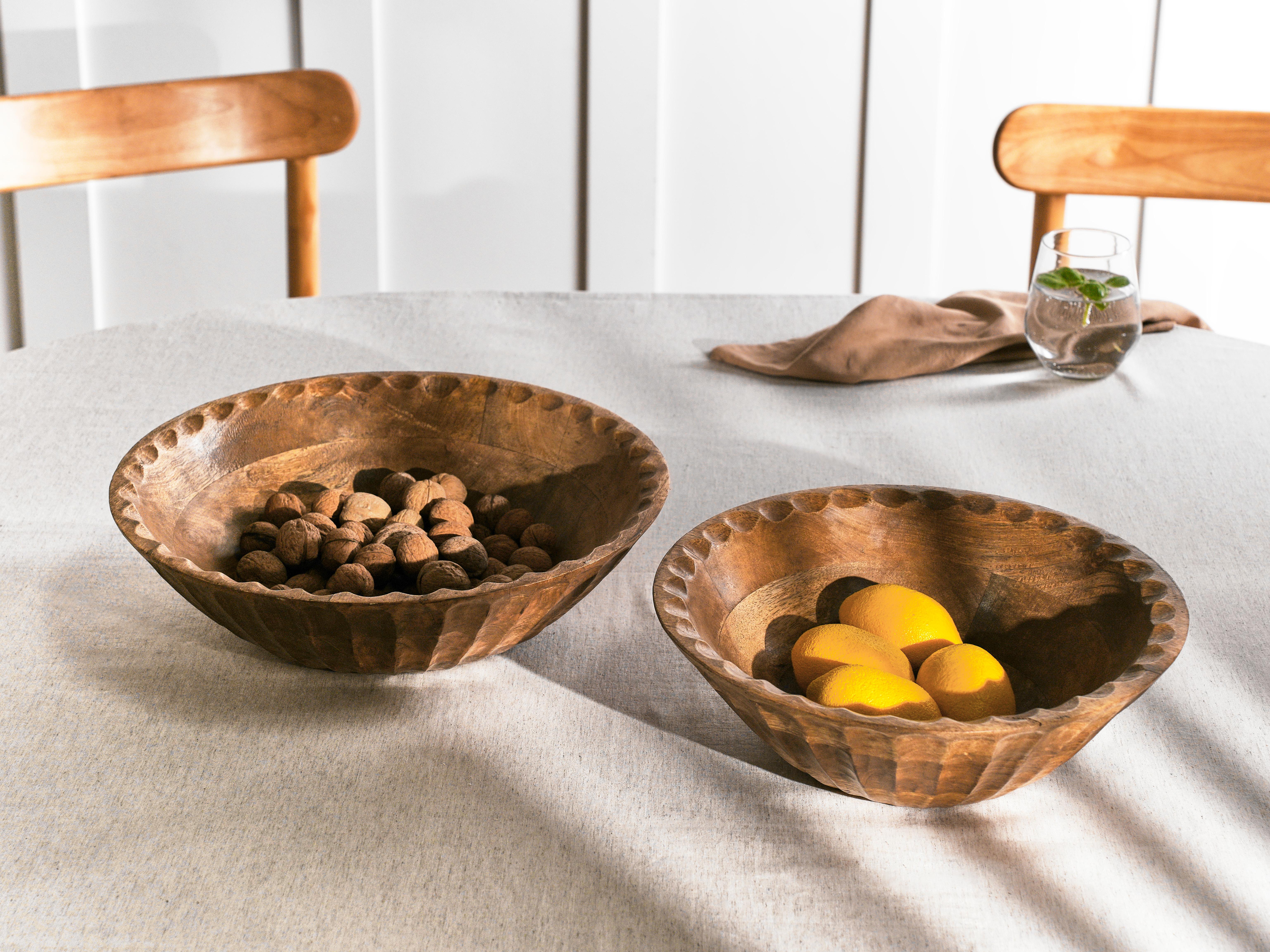 Set van 2 decoratieve schalen SOHAG Mangohout Bruin