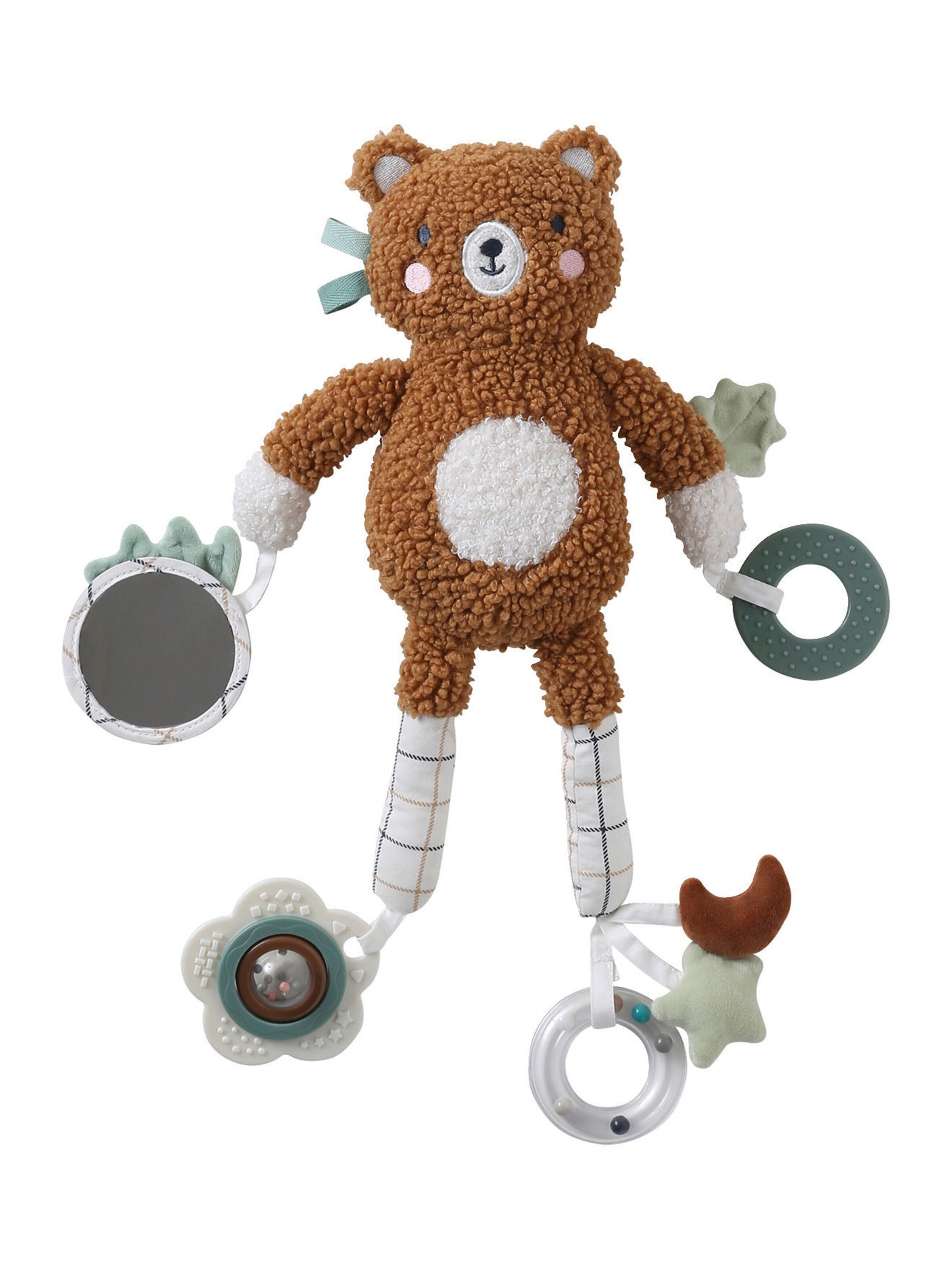 Vertbaudet Kleiner Baby Activity-Plüschbär GRÜNER WALD grün