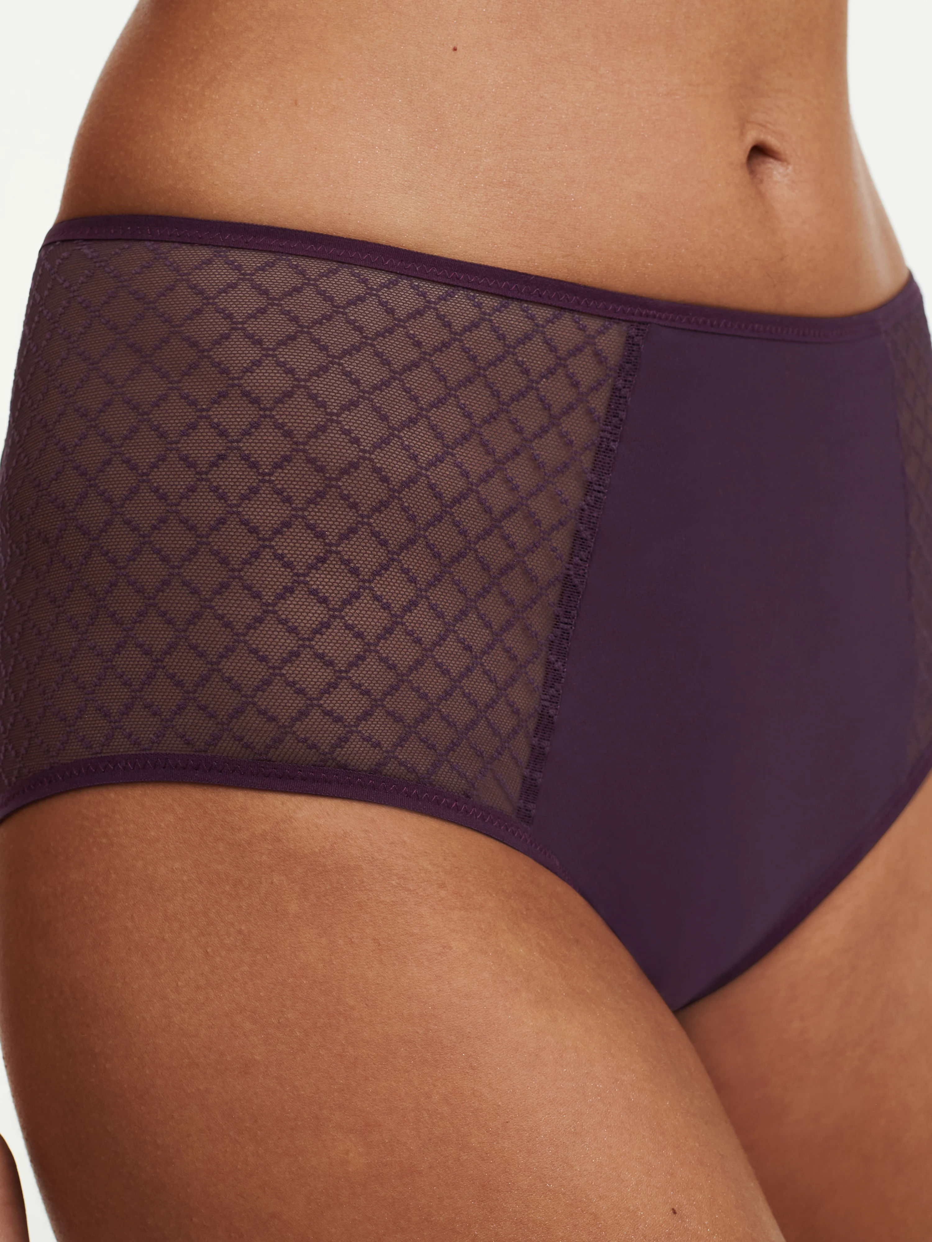 NORAH CHIC - Culotte taille haute en dentelle | Violet