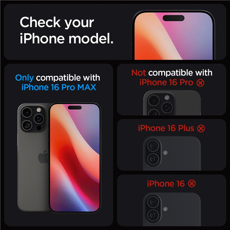 (2er Set) iPhone 16 Pro Max Glas Tr EZ Fit Privacy Panzer Glas Case Friendly   Montagerahmen (AGL07908)