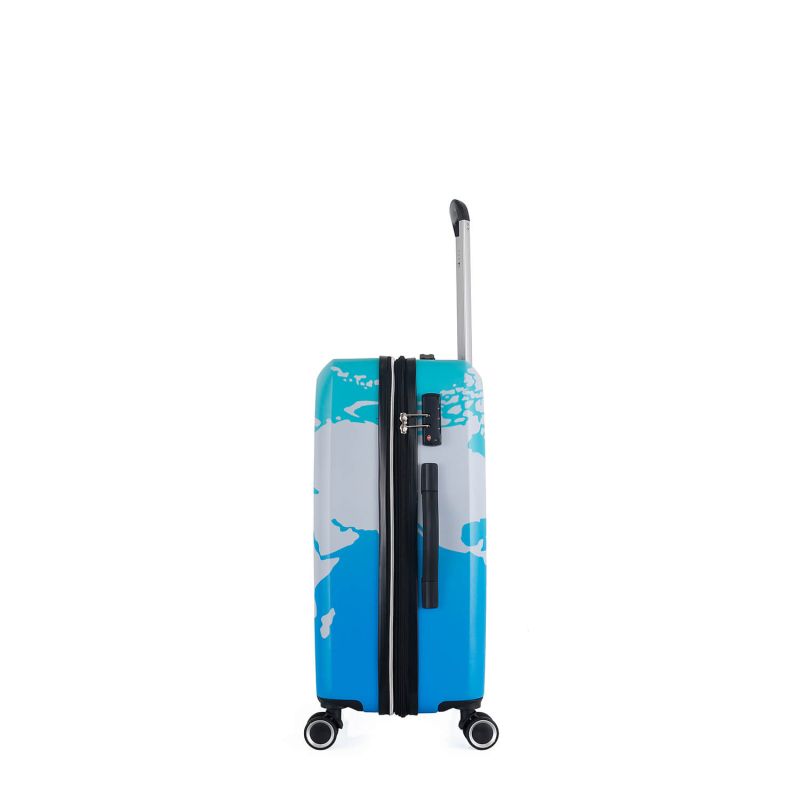 Valise cabine rigide 381 Extensible 55 cm Map Vert/bleu