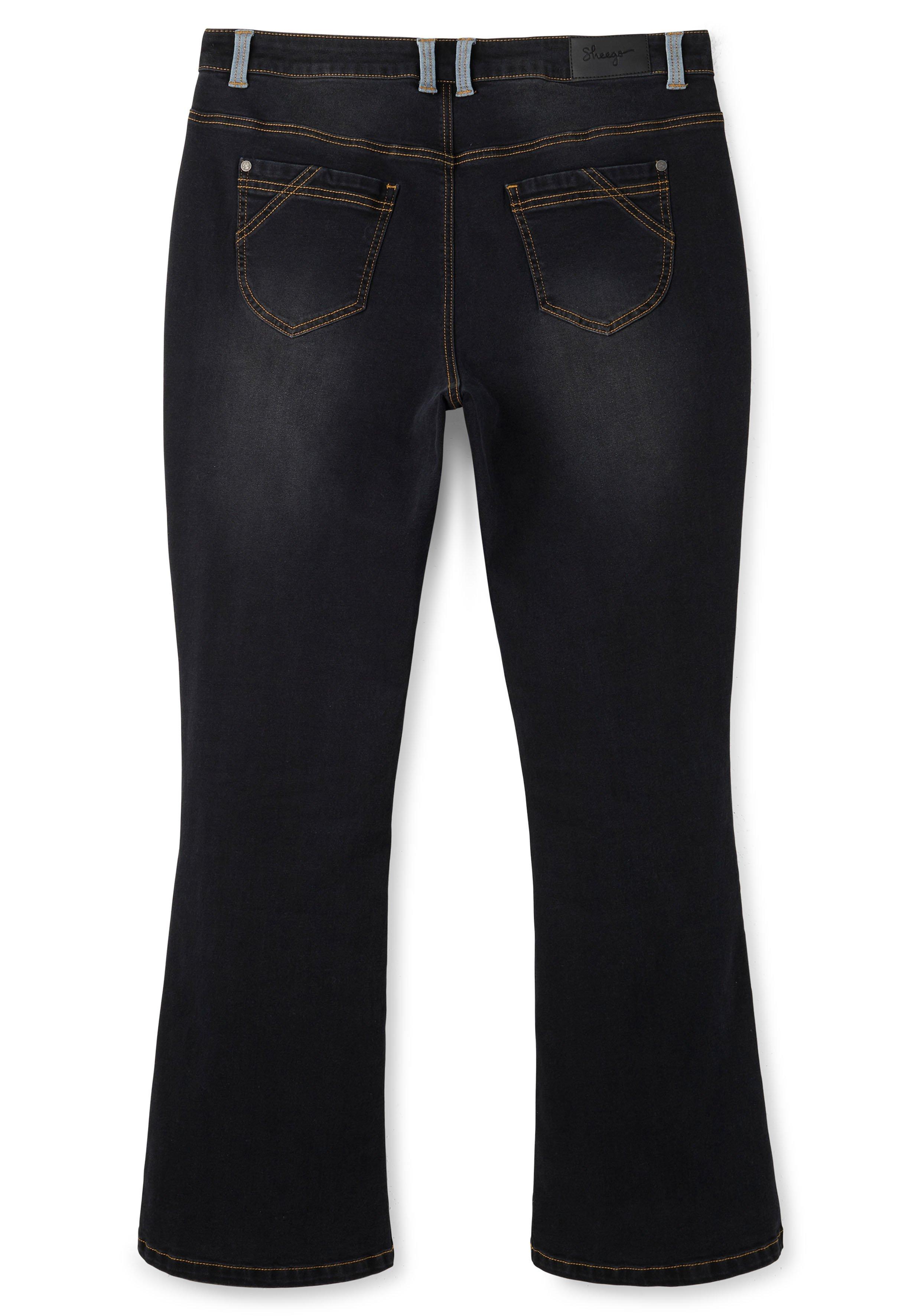 Bootcut-Jeans mit Kontrastdetails