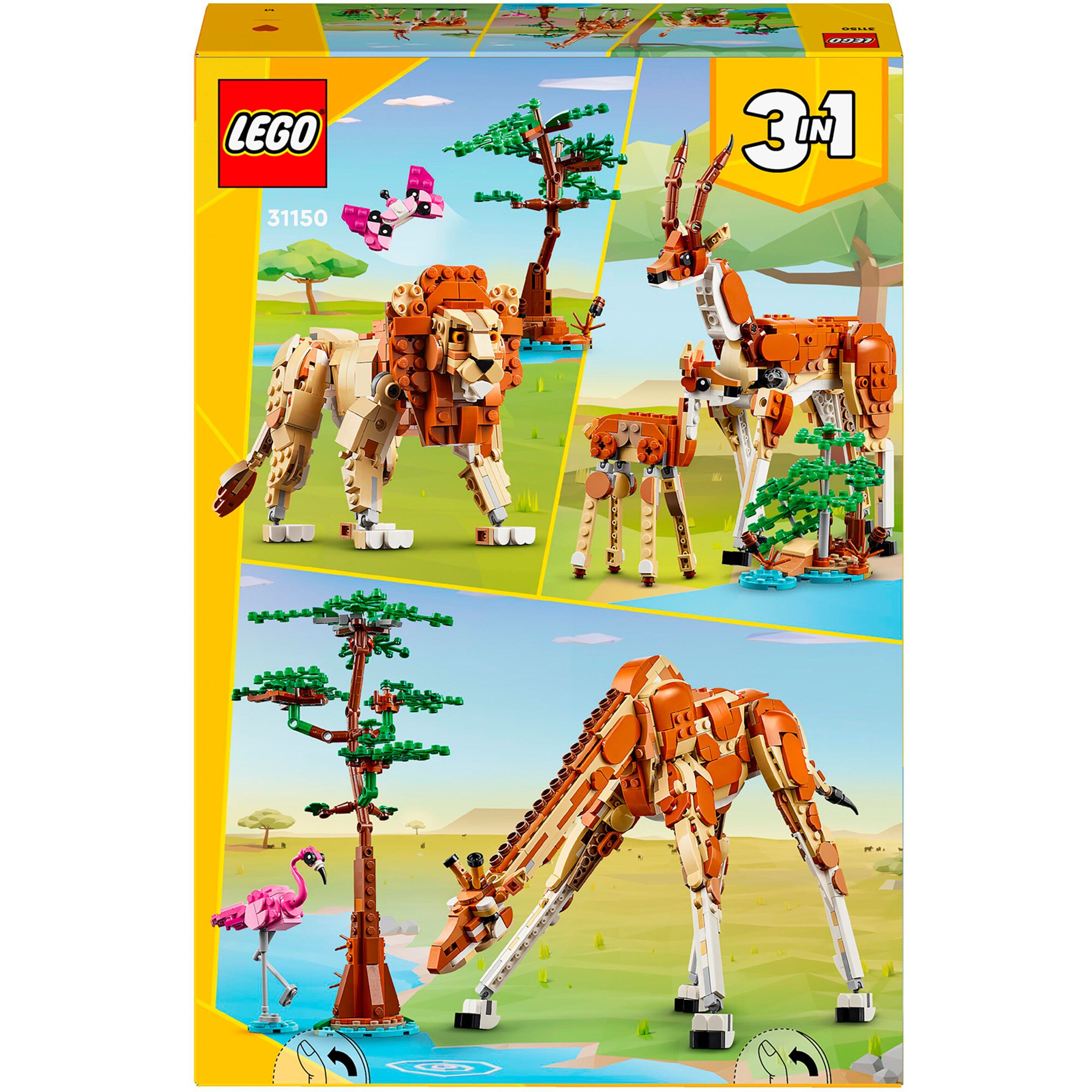 LEGO Konstruktionsspielzeug Creator 3-in-1 Tiersafari
