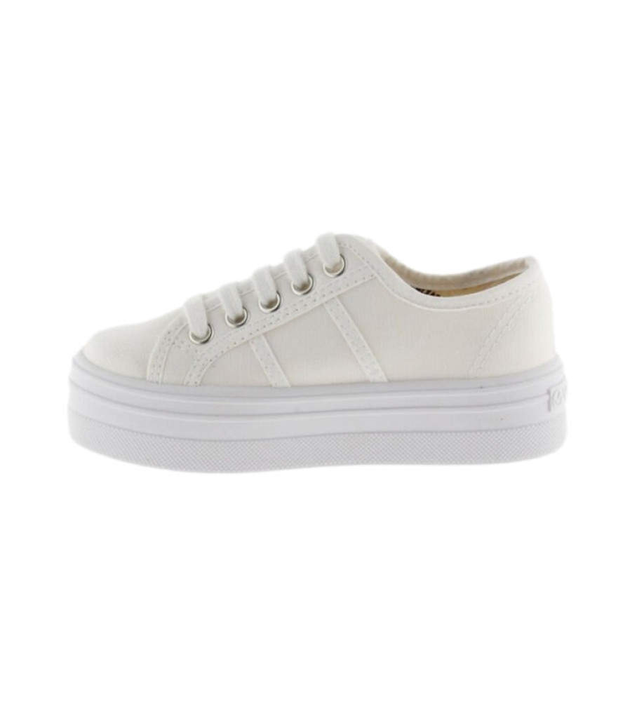 Victoria Plataforma de lona blanco -Altura plataforma: 4,5cm-