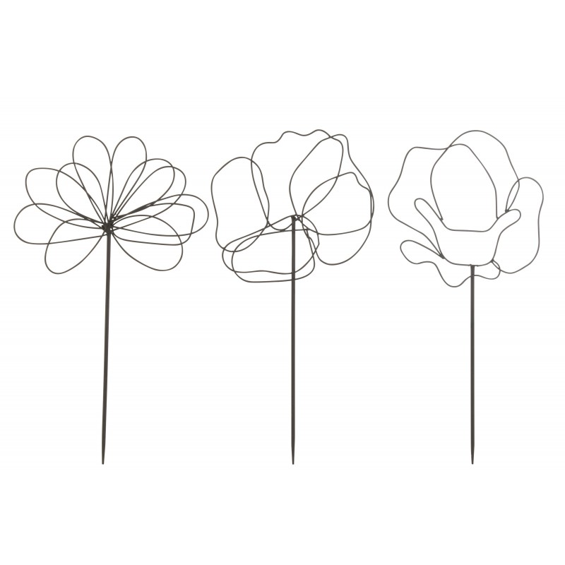 Pot déco fleurs taille assortiment de 3