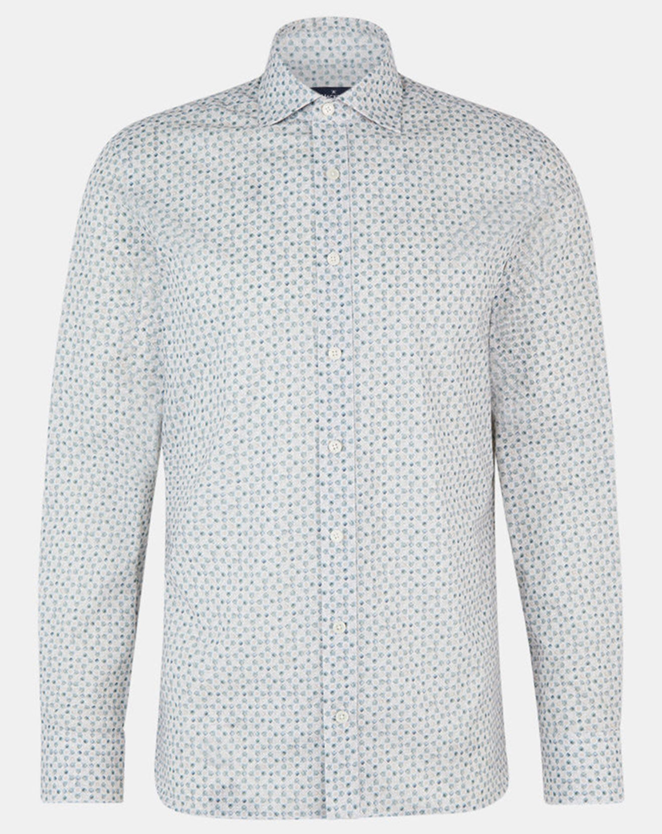 Hackett London Chemise Slim Fit à imprimé mosaïque beige/vert