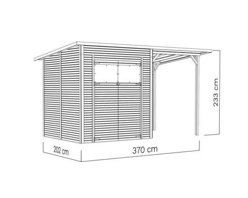 Bertilo Fineline Rhombus Profile Modern 3 Plus Tuinhuis incl. lessenaarsdak 418 x 232 cm Naturel