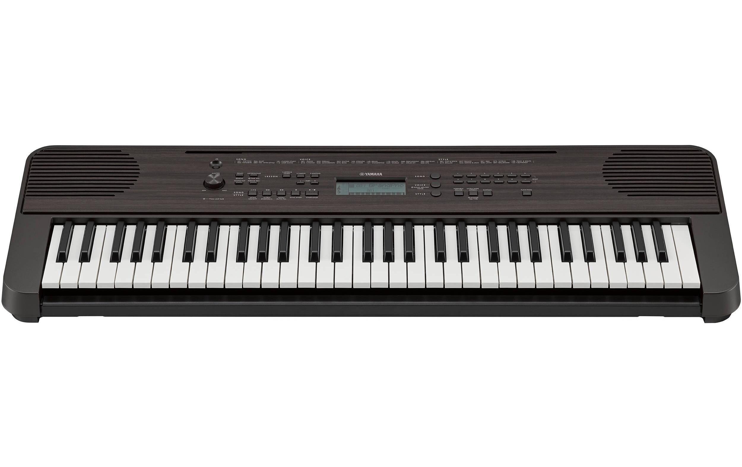 Keyboard PSR-E360DW Dark Walnut<br>Portables Einsteiger-Keyboard, dessen Design perfekt für Ihren Wohnbereich geeignet ist