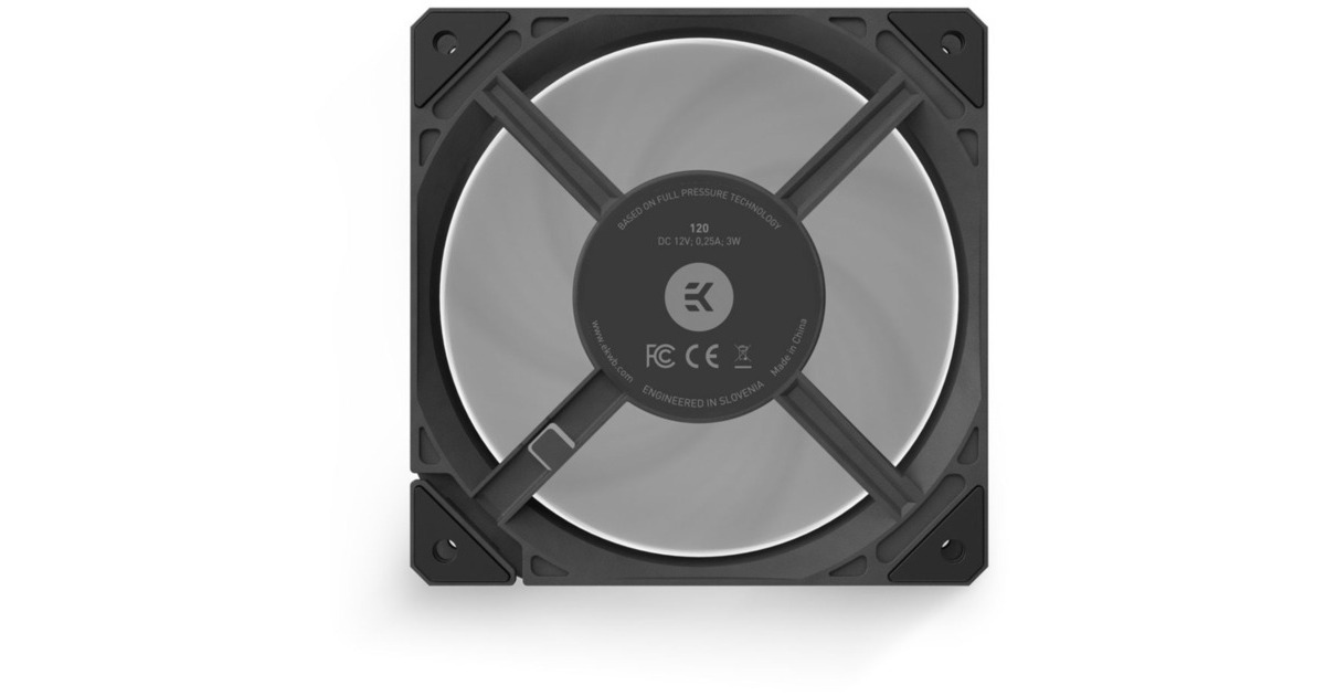 EKWBEK-Loop Fan FPT 120 case fan  (Zwart, 120 x 120 x 27 mm, PWM)