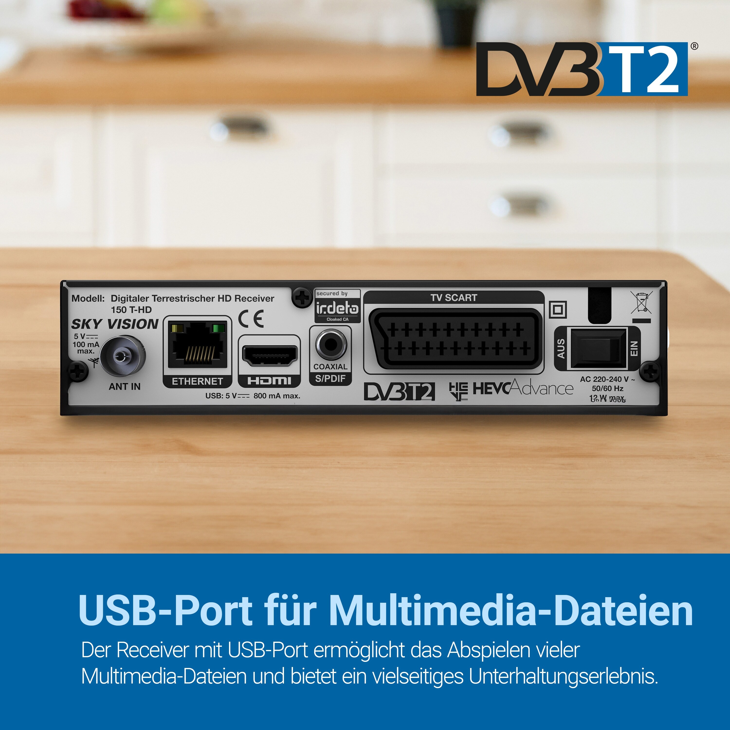 sky vision 150 T-HD - Italiano HDTV DVB-T2 Receiver