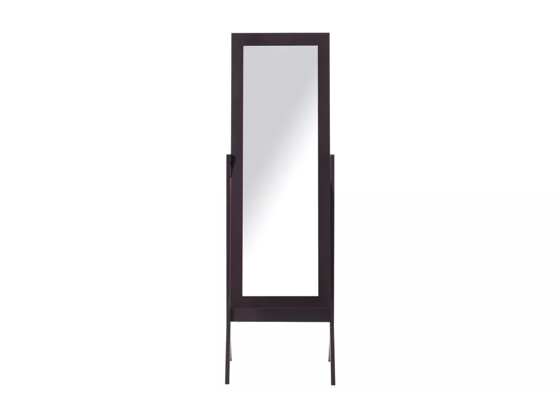 Miroir à pied inclinaison réglable dim. 47L x 46l x 148H cm MDF brun foncé