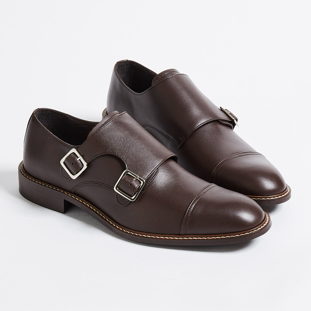 Klom Monks Guillaume  en Cuir lisse marron foncé