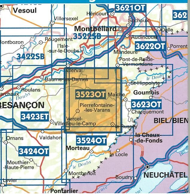 IGN - TOP25 3523OT VALLEE DU DESSOUBRE 1 25 000