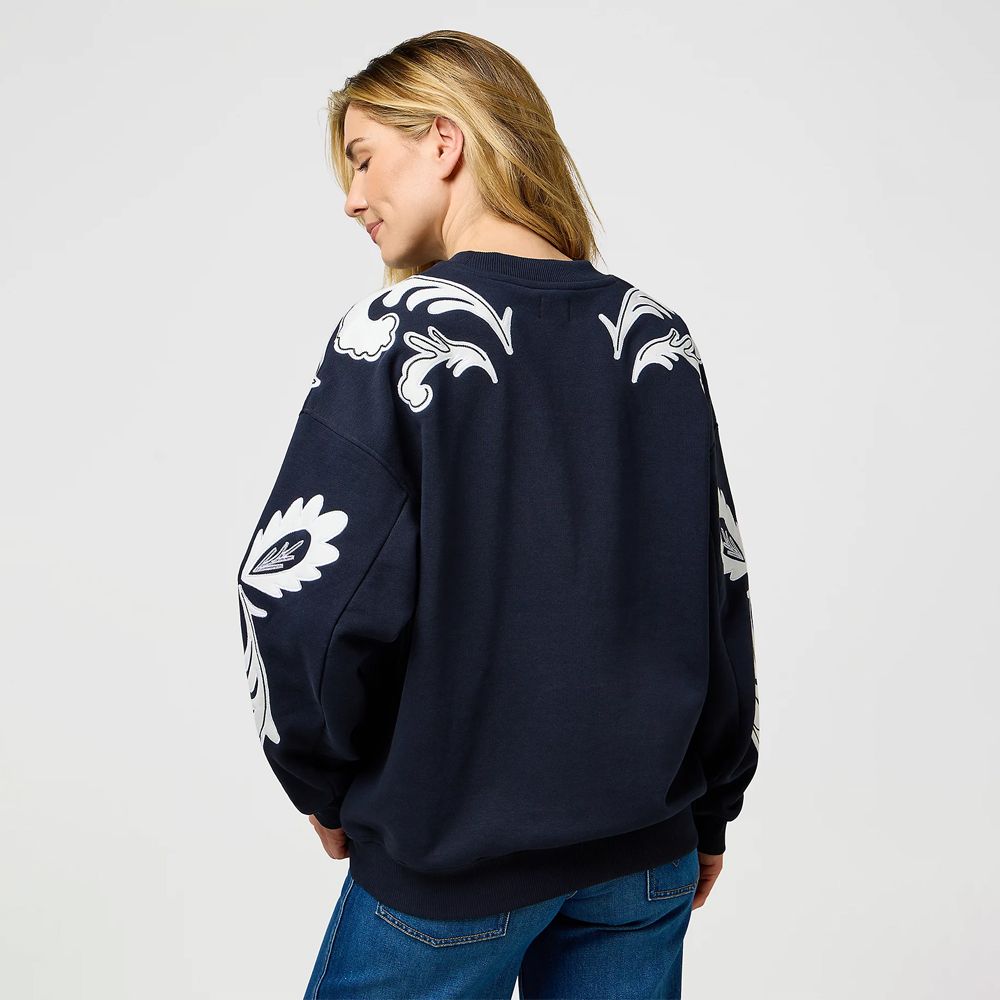 Wrangler ladies Loose Applique Sweatshirt Navy