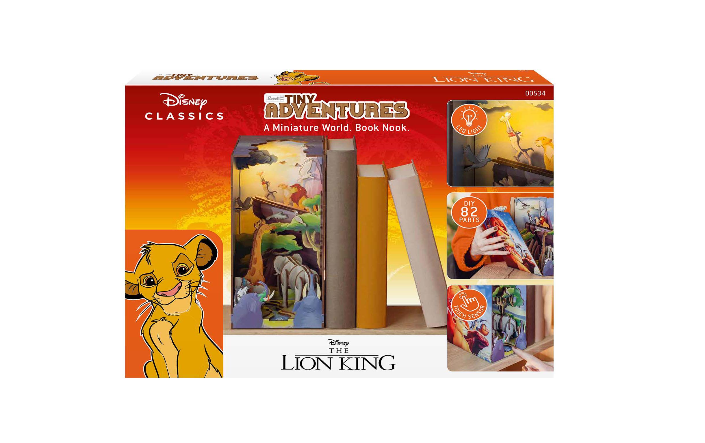 Bausatz Disney The Lion KingZauberhafte Miniaturwelt mit LED-Beleuchtung für Ihr Bücherregal